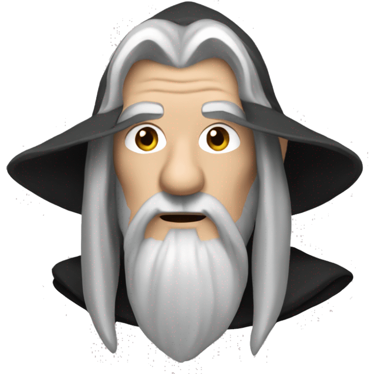 gandalf with black cloak and black hair emoji