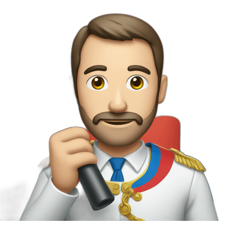 man with magnifying glass and Russian flag on background emoji