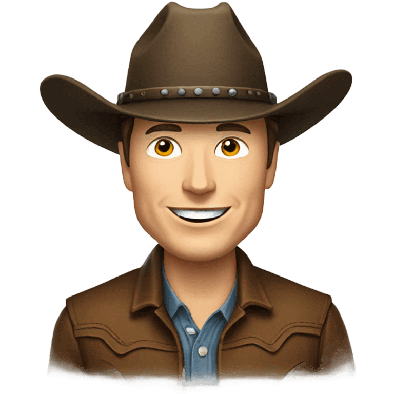 Elon musk in a cowboy hat emoji