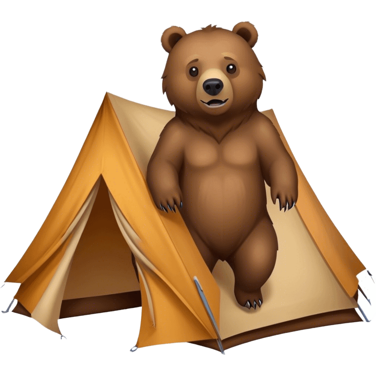 angry bear hovering over tent emoji