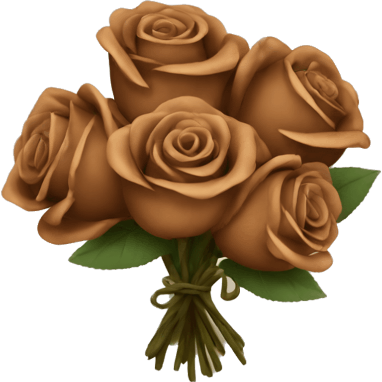 Brown roses bouquet  emoji