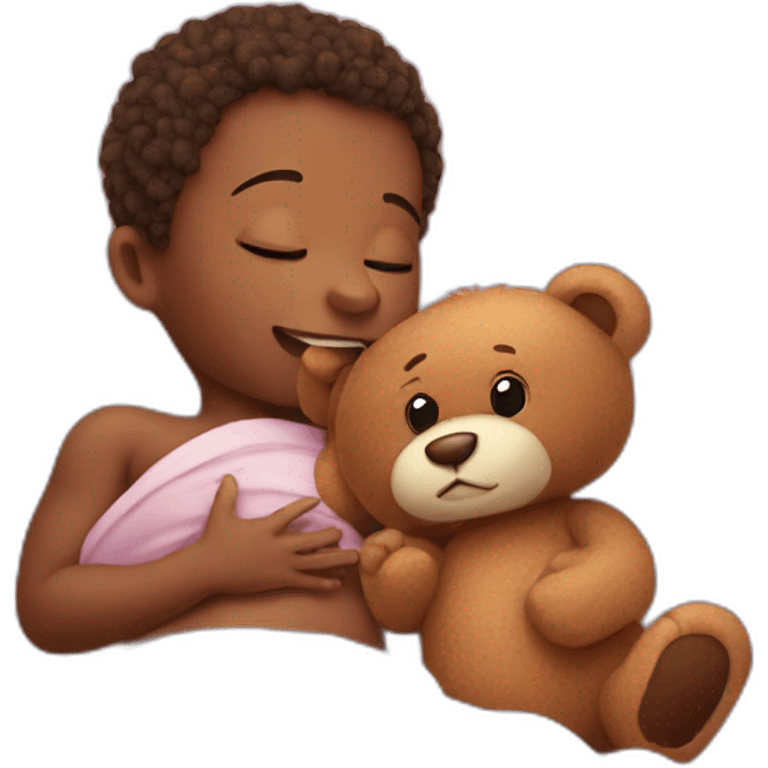 The newborn with teddy bear emoji