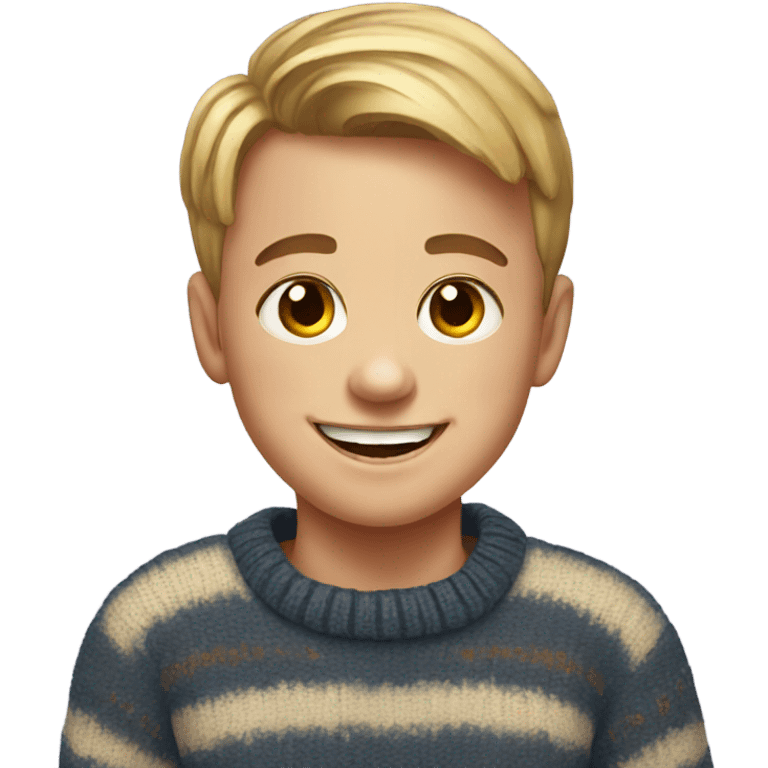 smiling boy in sweater portrait emoji