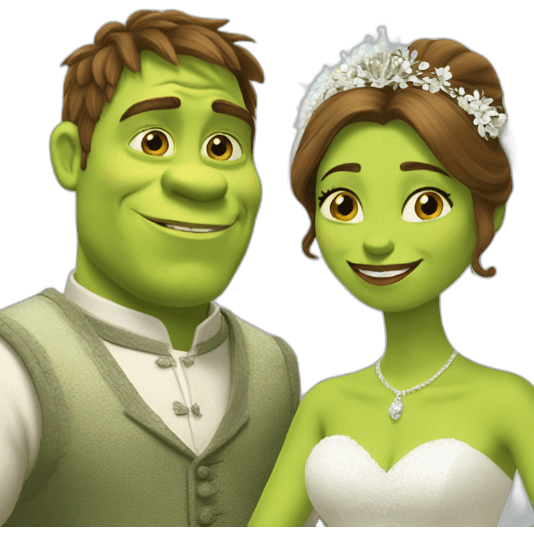 Shrek getting married to Fiona emoji