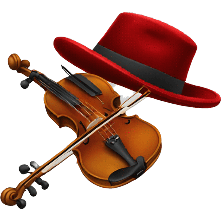 Velvet red fiddler hat emoji