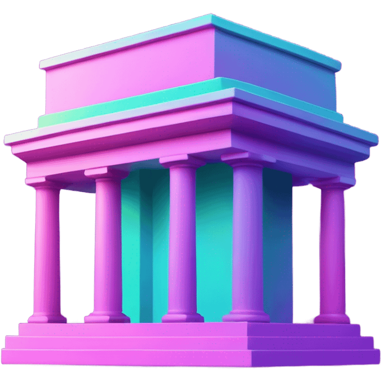 Vaporwave color themed bank emoji emoji