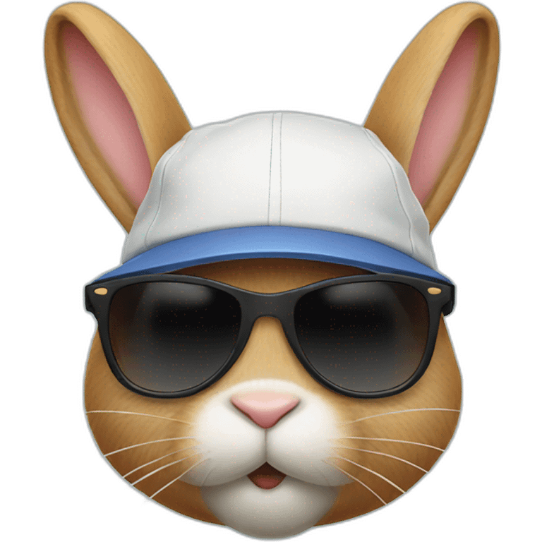 Rabbit with cap and sunglasses emoji