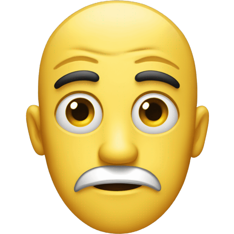 Create a yellow emoji with a side-eye expression, one eye looking sideways, a raised eyebrow, and a straight mouth for a skeptical look. emoji