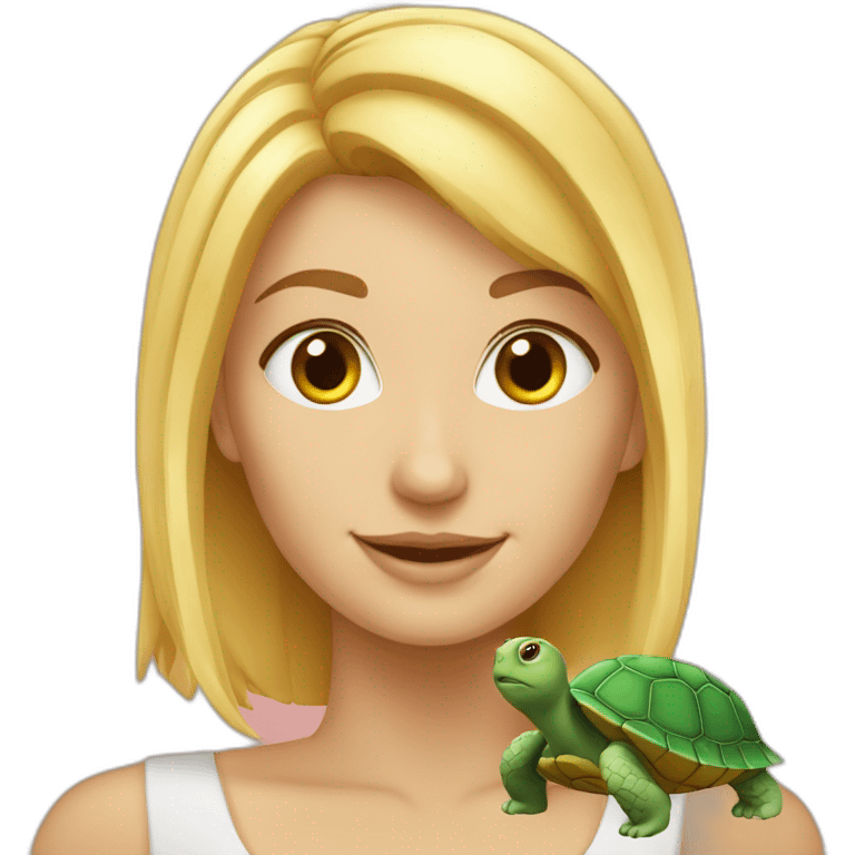 Blonde sur tortue emoji