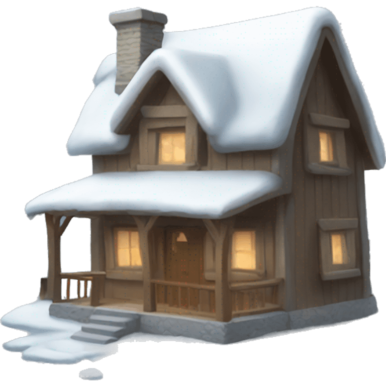 Winter cottage emoji