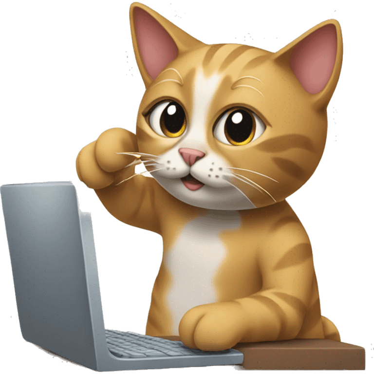 cat working on a computer emoji