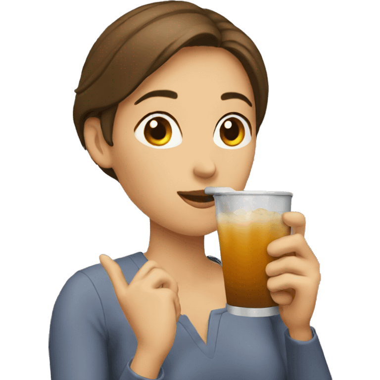 Woman drinking mate emoji