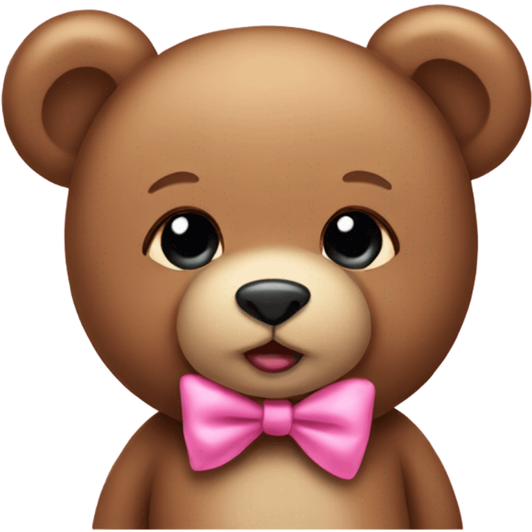 teddy bear with pink bow on ear emoji