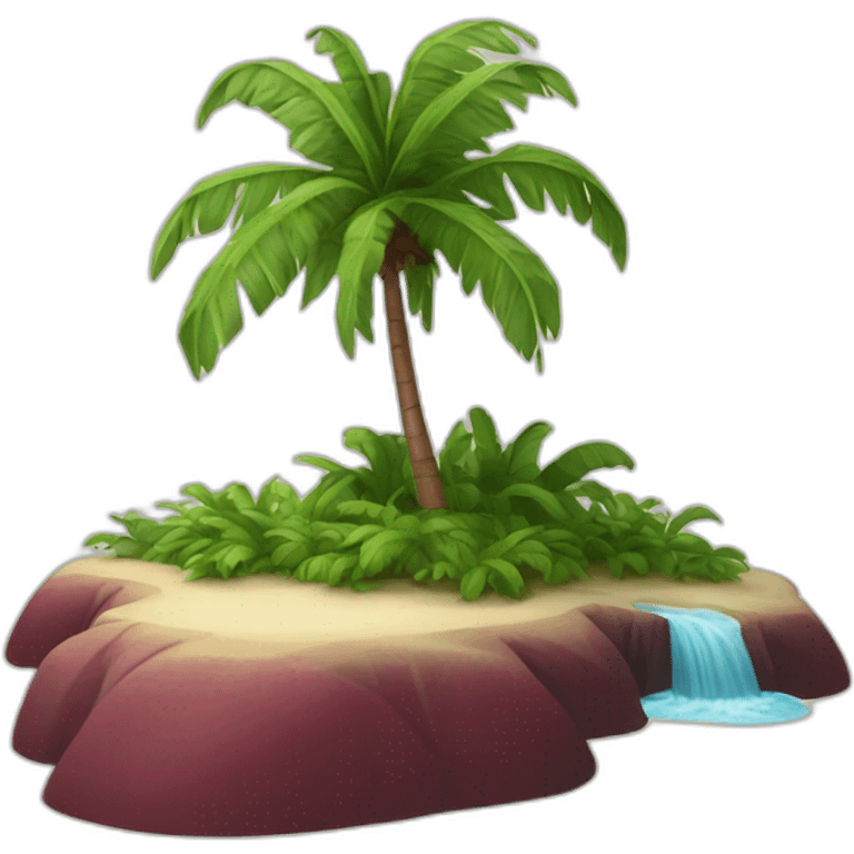 burgundy coloured palm, on a small island emoji