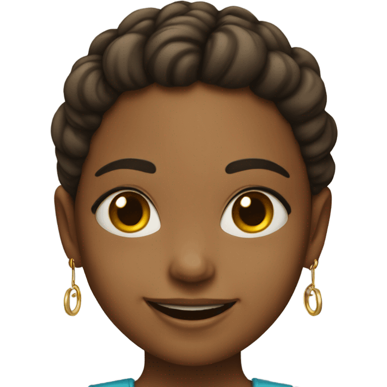 smiling girl with hoop earrings emoji