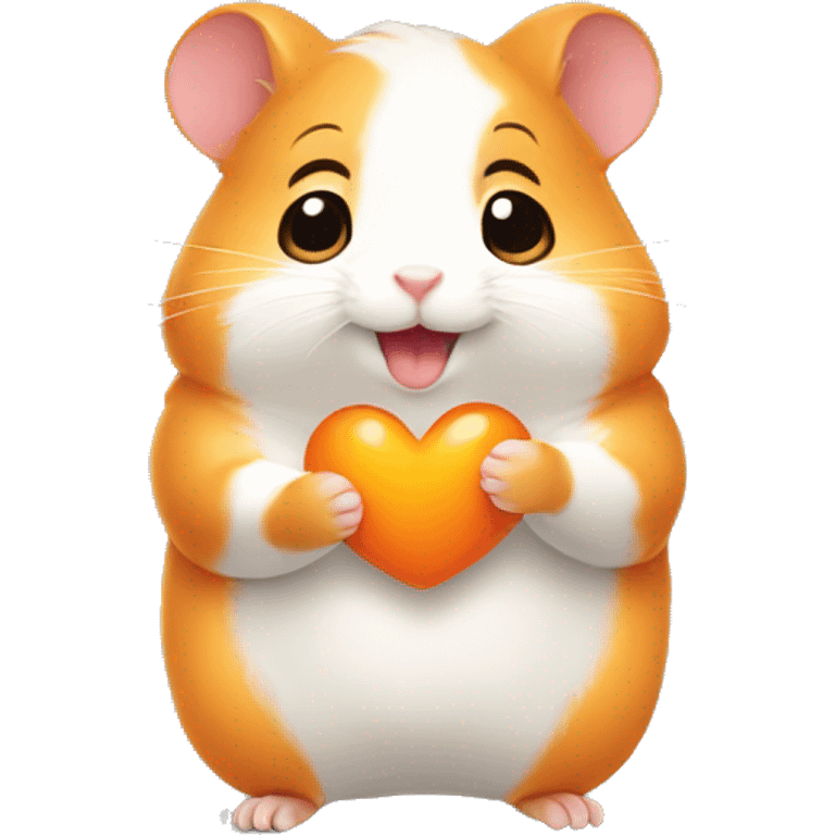 squeak the cute orange hamster heartbeat emoji