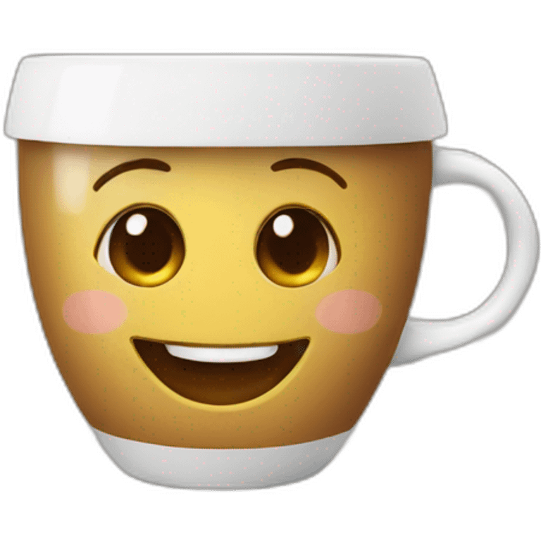 living happy woman coffee cup emoji