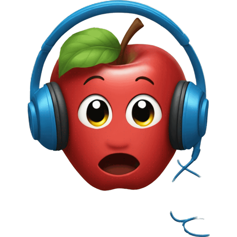 aapple with headphones emoji