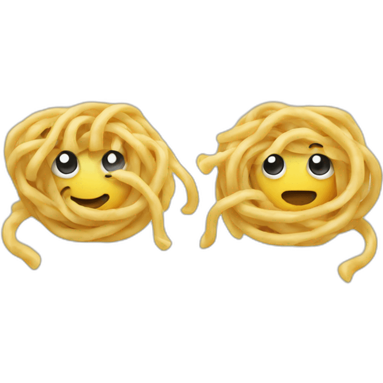 two noodles talking to each other emoji