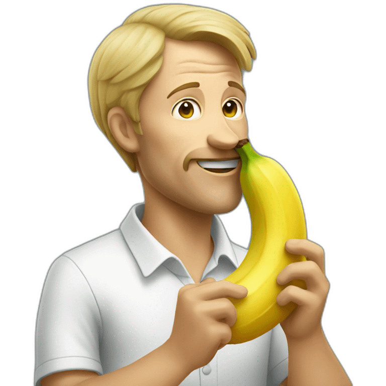 dutch man eating a banana emoji