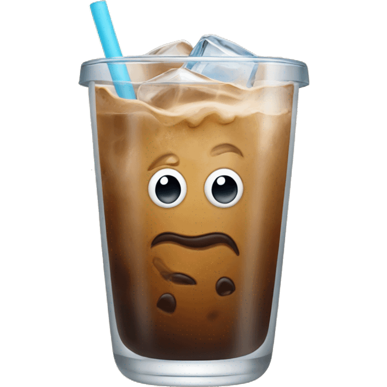 iced coffee in a glass with ice  emoji