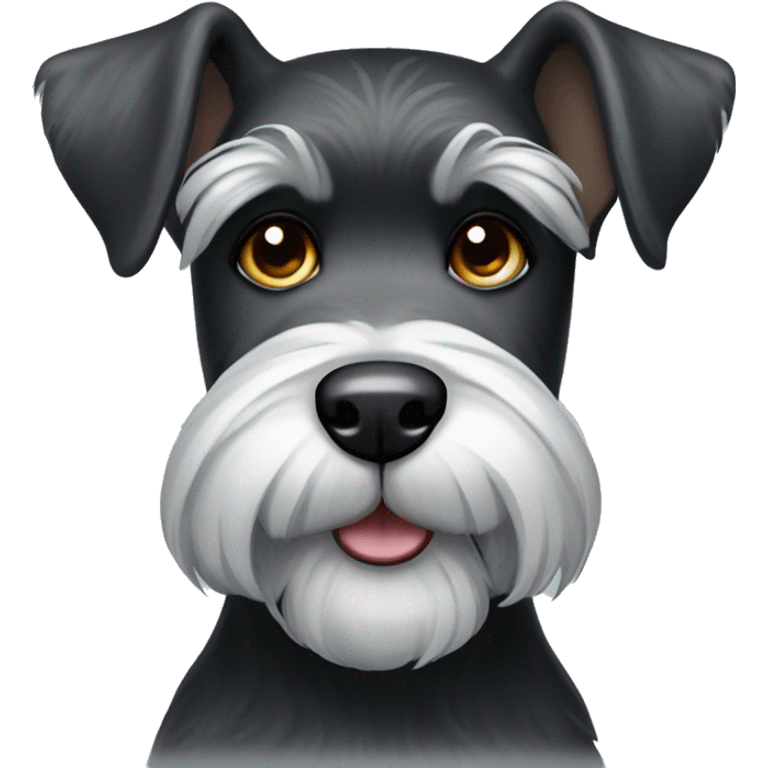 black and silver ugly schnauzer emoji