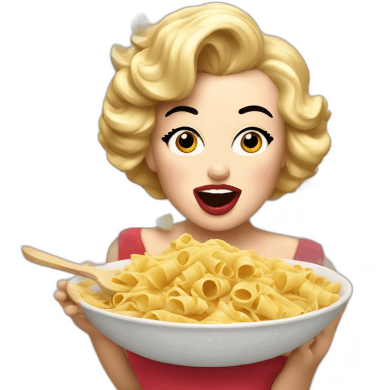 Marilyn Monroe eat pasta emoji