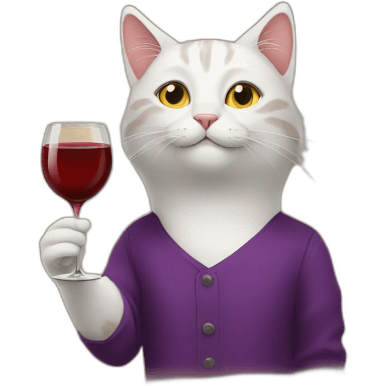 cat with a glass of wine emoji