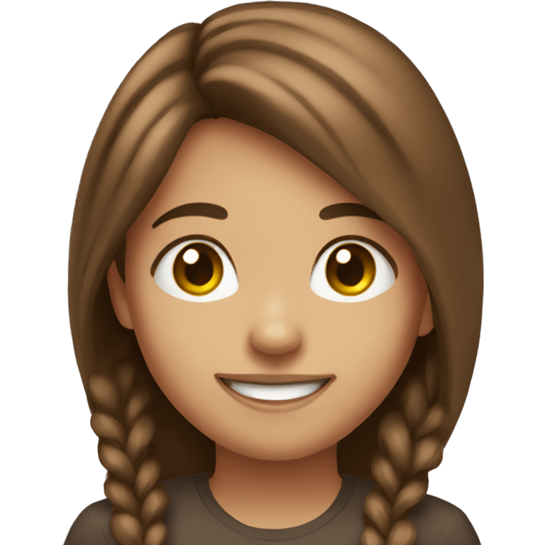 smiling girl with brown hair emoji