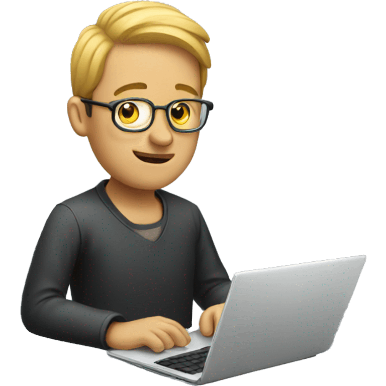 a man using a laptop emoji