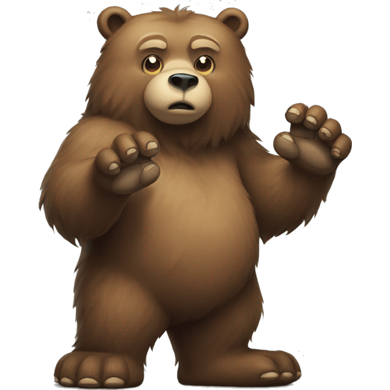 Bear with so big foot emoji