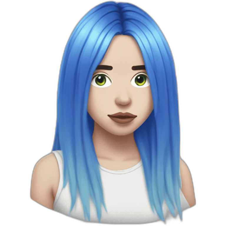 Billie eilish chanteuse 2018 cheveux bleus emoji