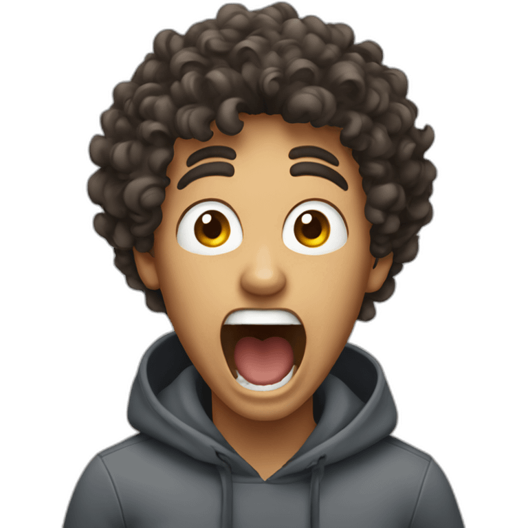 Mixed-Curly-hair-man-screaming emoji