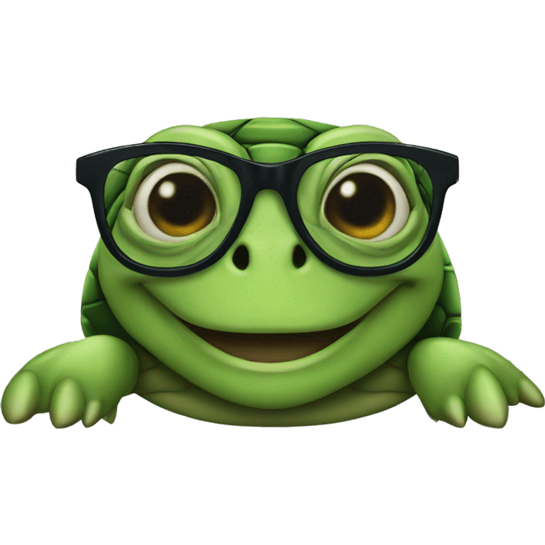 Turtle wearing glasses emoji