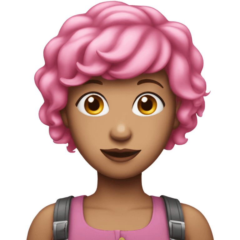 lady with pink hair and balloon  emoji