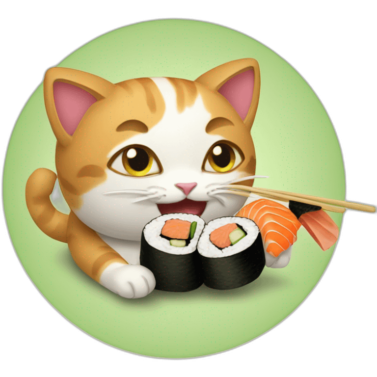 cat eating sushi emoji