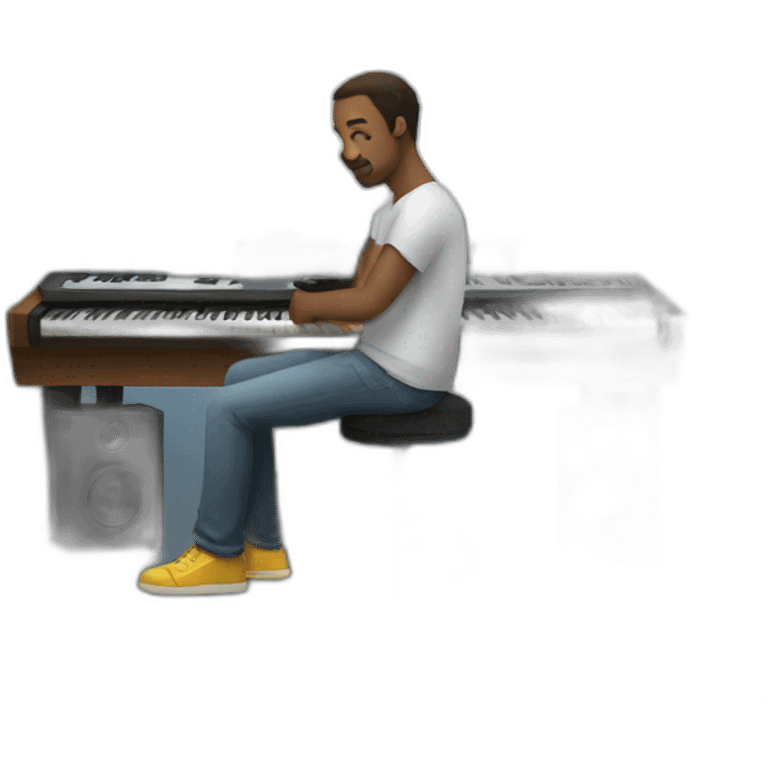 guy sitting in a music studio emoji