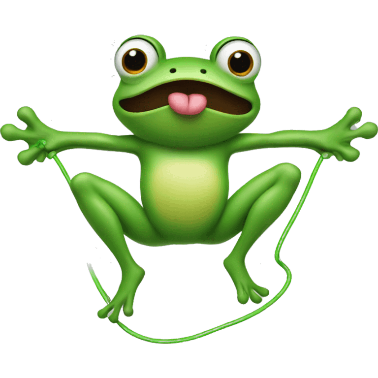 A frog jumping rope emoji