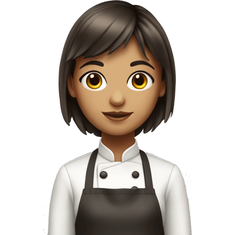 Pastry chef girl brunette with bangs emoji