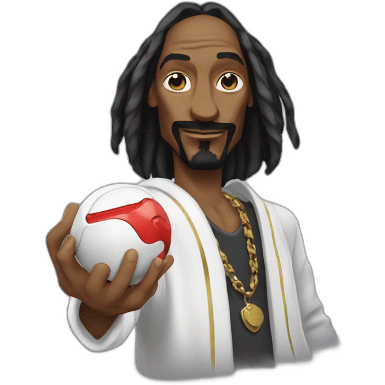 Snoop dogg holding a Pokeball emoji