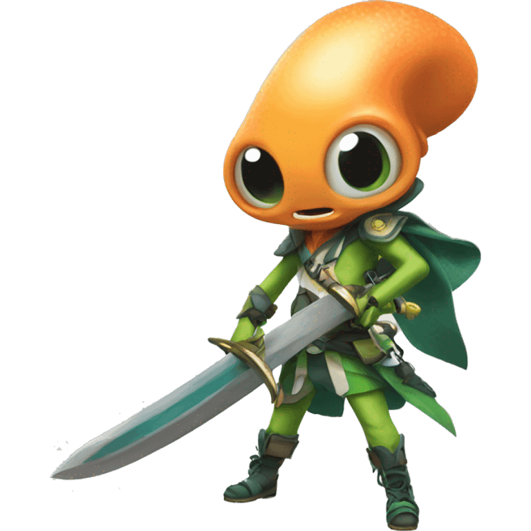 brave splatoon squid with sword emoji