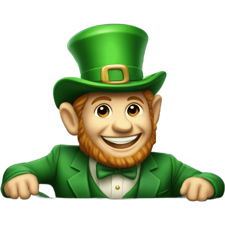 I leprechaun driving a limousine emoji