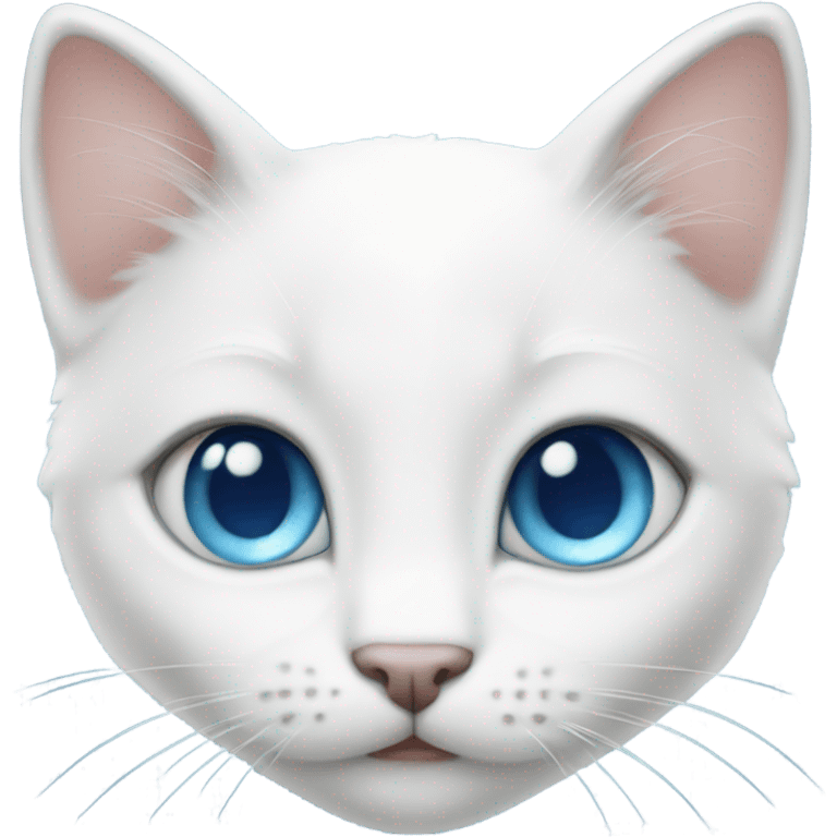 White kitten with blue eyes  emoji