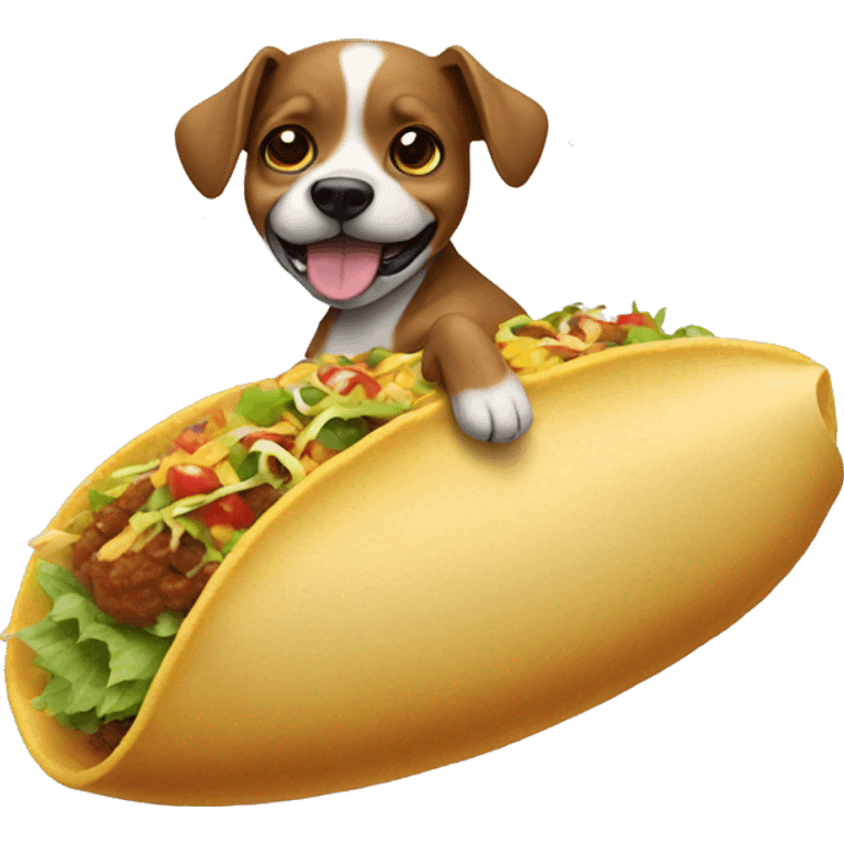 Dog riding a taco while holding a spear  emoji