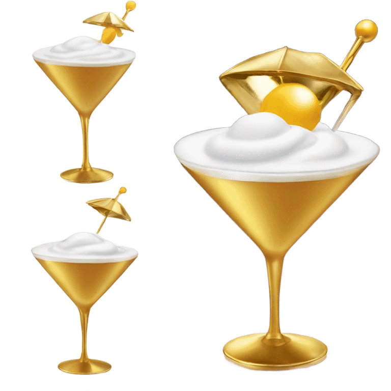 golden martini cocktail with foam emoji