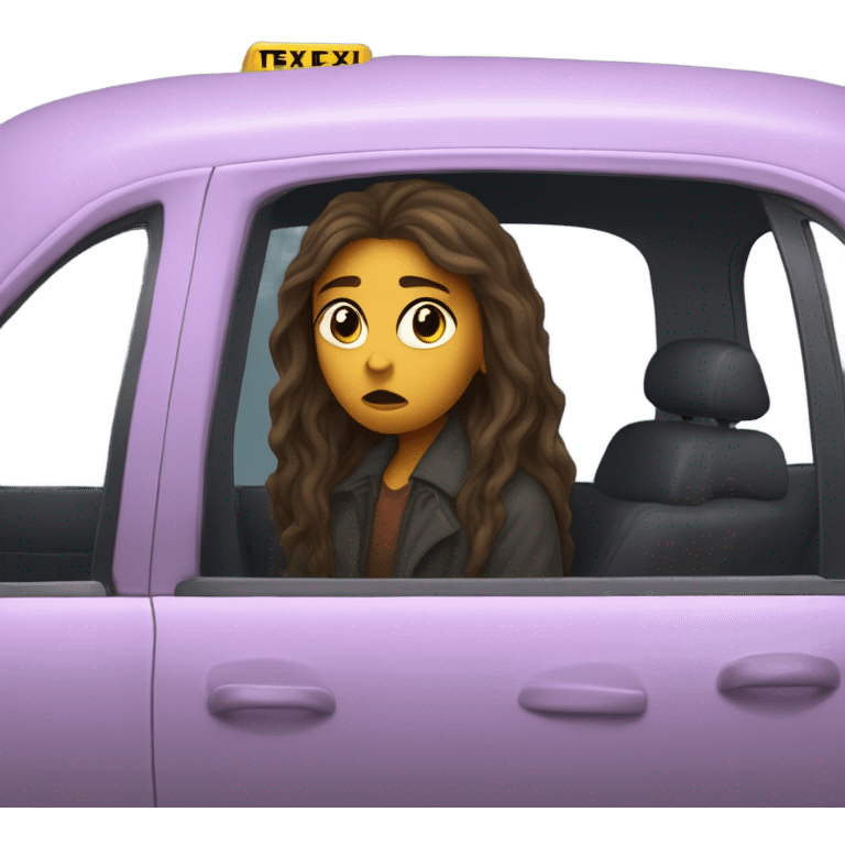 Sad girl in taxi emoji