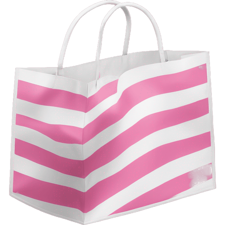 Victoria secrets shopping bag with pink and white lines emoji