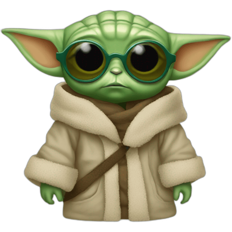 Baby-yoda with sunglasses emoji