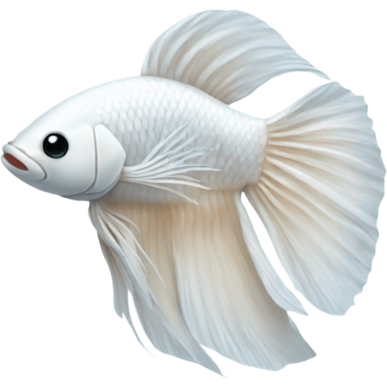 White betta fish happy emoji