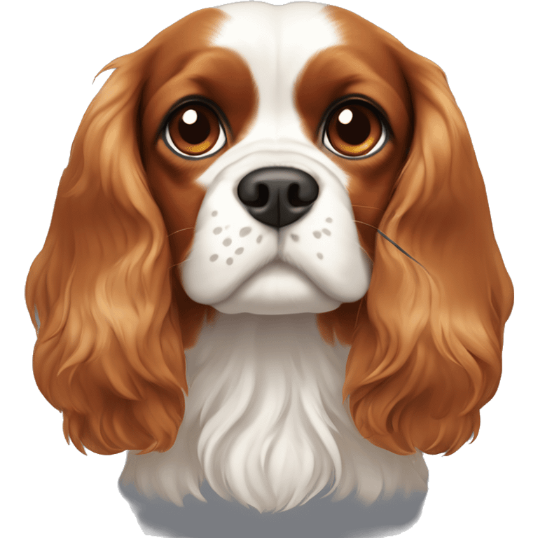 Cavalier King Charles spaniel with a spot on his forehead emoji